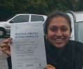 Lukshini with Driving test pass certificate